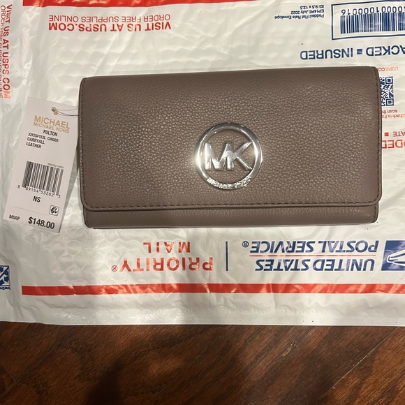 Michael Kors Cinder Taupe Leather Wallet